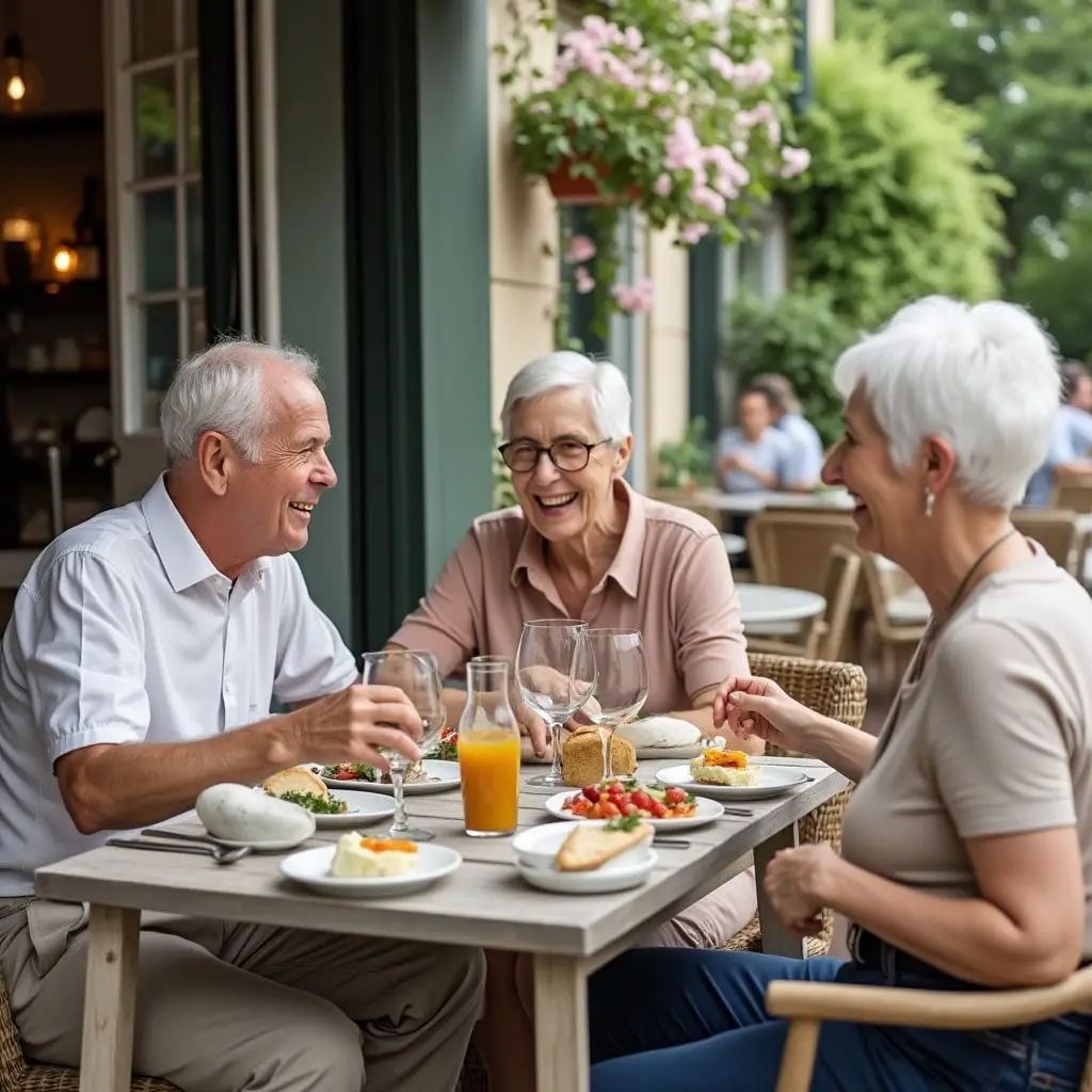 Friends having lunch